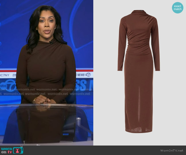 Area Stars Strom Ruched Dress worn by Shirleen Allicot on Good Morning America
