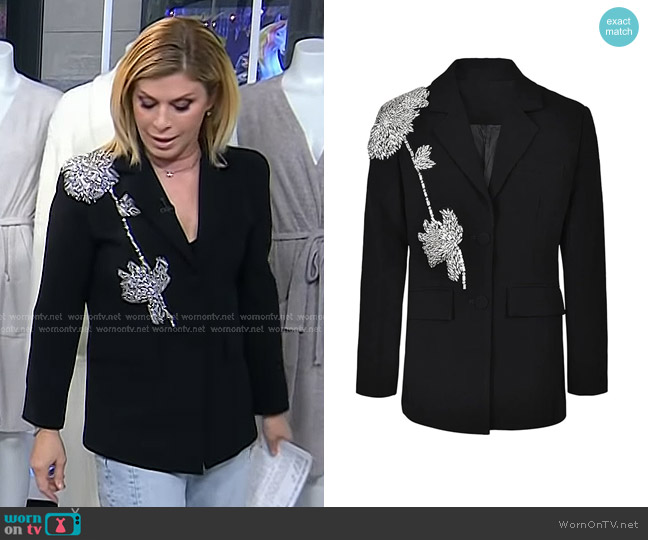 ZYTECO Rhinestone Flower Blazer worn by Jill Martin on Today