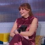Bryce Dallas Howard’s burgundy tie dye dress on Good Morning America