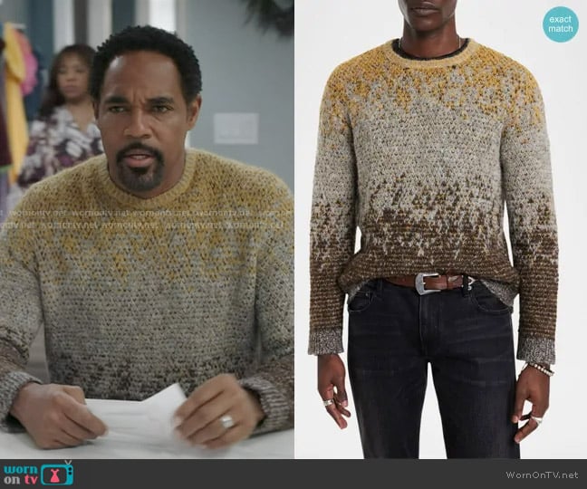 John Varvatos Cambra Regular-Fit Sweater worn by Dr. Ben Warren (Jason George) on Greys Anatomy
