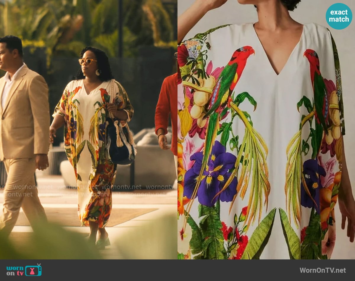 Carolina K x Free People Xim Kaftan worn by Belinda Lindsey (Natasha Rothwell) on The White Lotus