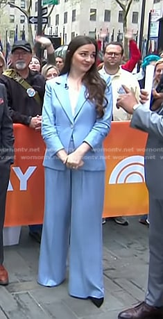 Charlotte Triggs’s blue blazer and wide leg pants on Today