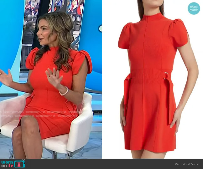 3.1 Phillip Lim Compact Rib Tulip Mini Dress in Poppy worn by Dr. Tania Elliott on Today