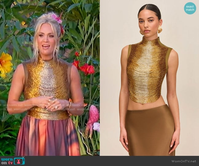 Cult Gaia Taraji Top in Bronze worn by Carrie Underwood on American Idol