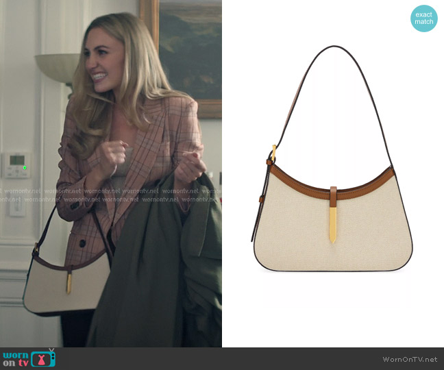 DeMellier Tokyo Canvas & Leather Shoulder Bag worn by Lady Phoebe (Tilly Keeper) on You