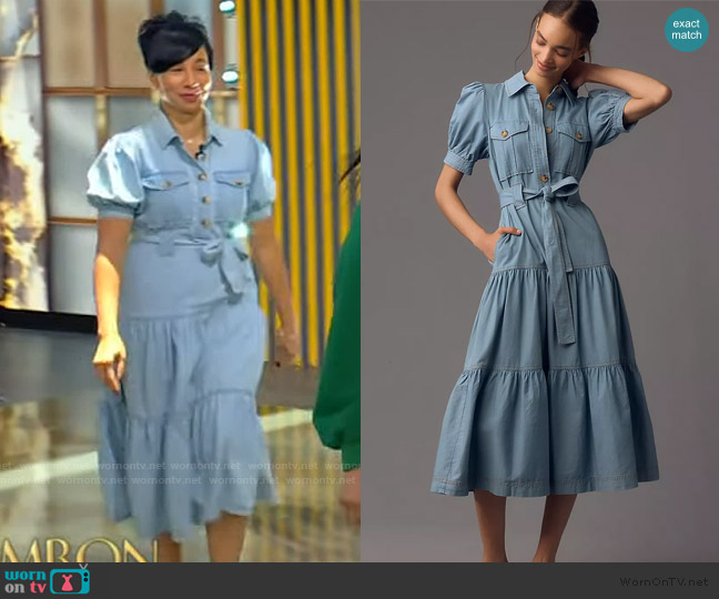 Derek Lam 10 Crosby Buffy Utility Midi Dress worn by Angela on Tamron Hall Show