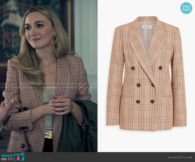 Derek Lam 10 Crosby Checked Linen-blend Tweed Blazer worn by Lady Phoebe (Tilly Keeper) on You