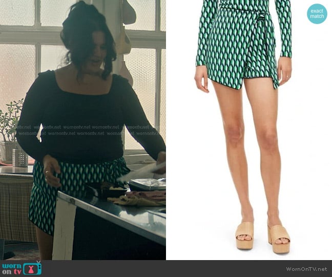 Diane Von Furstenberg for Target Geometric Print Wrap Skort worn by Dominique (Natasha Behnam) on You