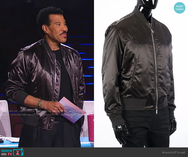 Dior Homme Nylon Bomber Jacket worn by Lionel Richie on American Idol