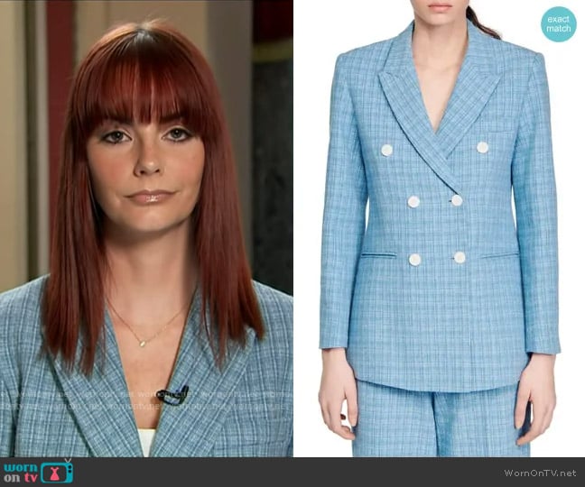 Sandro Double-Breasted Tweed Blazer worn by Melanie Zanona  on NBC News Daily