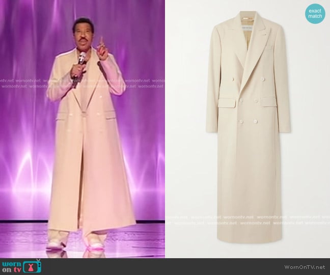 Dries van Noten Double-breasted Wool-twill Coat worn by Lionel Richie on American Idol