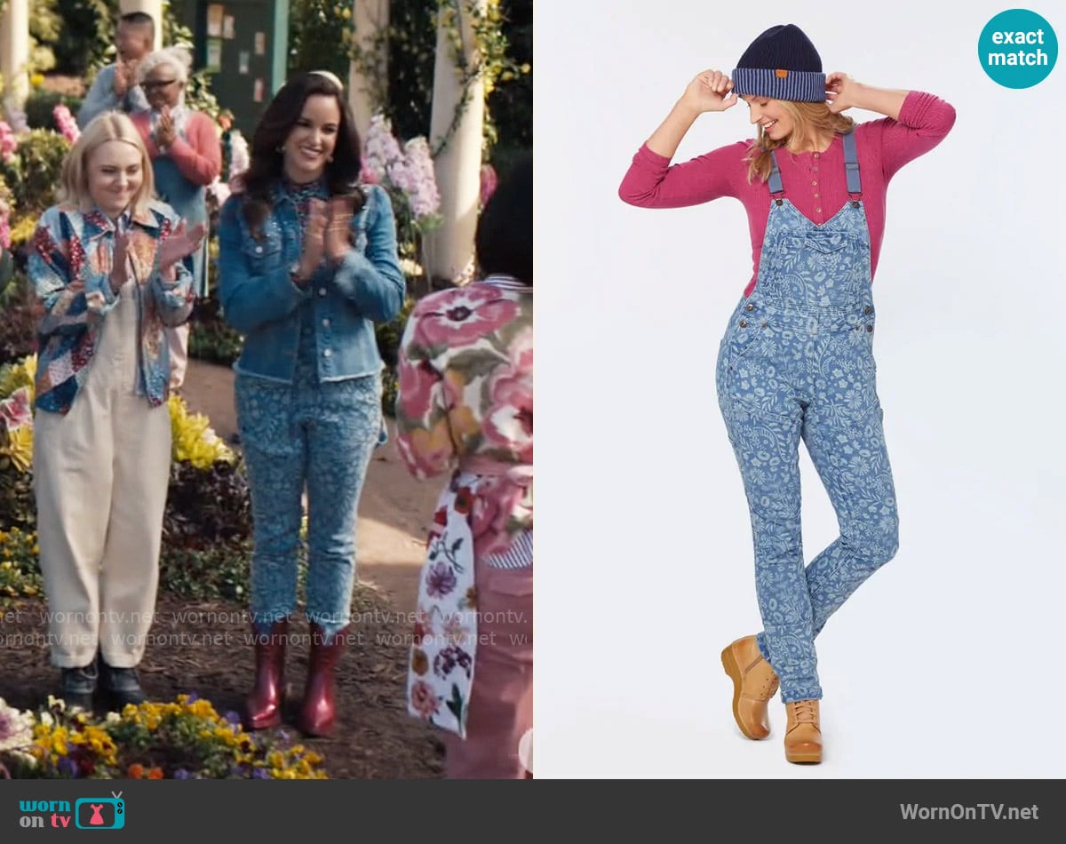 Duluth Trading Co Double Flex Denim Bib Overalls worn by Birdie (Melissa Fumero) on Grosse Pointe Garden Society