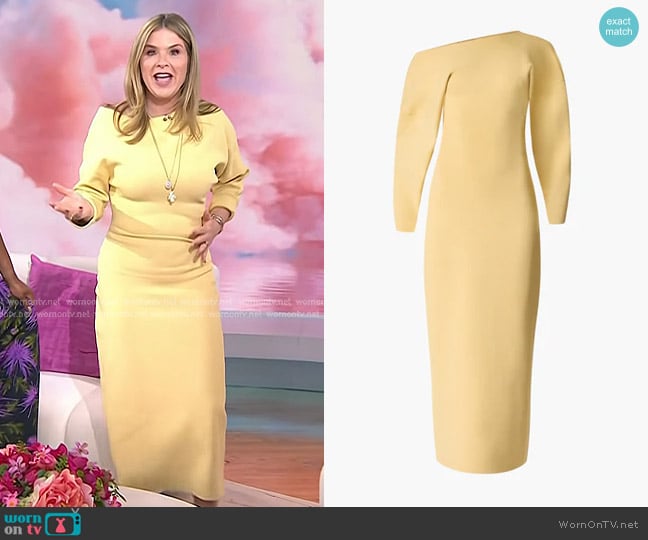Altuzarra Etta Dress in Chamomile worn by Jenna Bush Hager on Today