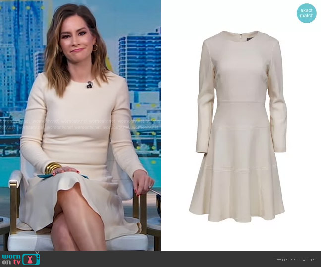 Lela Rose Fitted Long-Sleeved Dress worn by Rebecca Jarvis on Good Morning America