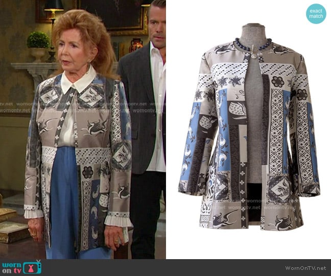 Monticello Frieze Jacket worn by Maggie Horton (Suzanne Rogers) on Days of our Lives