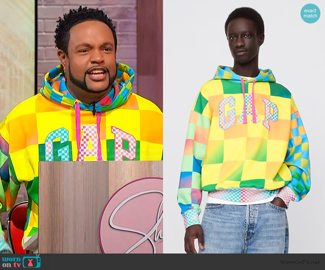 BruceGlen Checkered Logo Hoodie worn by Jawn Murray on Sherri