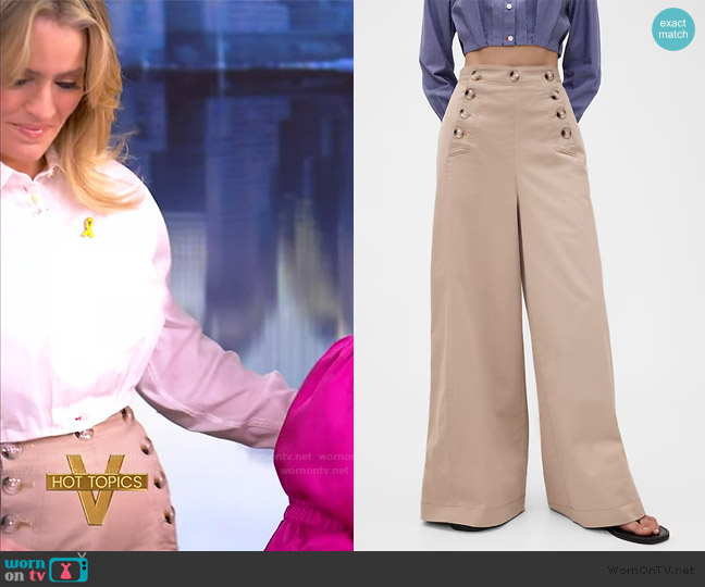 Gap High Rise Twill Sailor Pants worn by Sara Haines on The View
