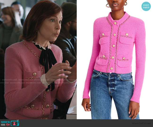 Generation Love Selma Chain Trim Cardigan worn by Elsbeth Tascioni (Carrie Preston) on Elsbeth