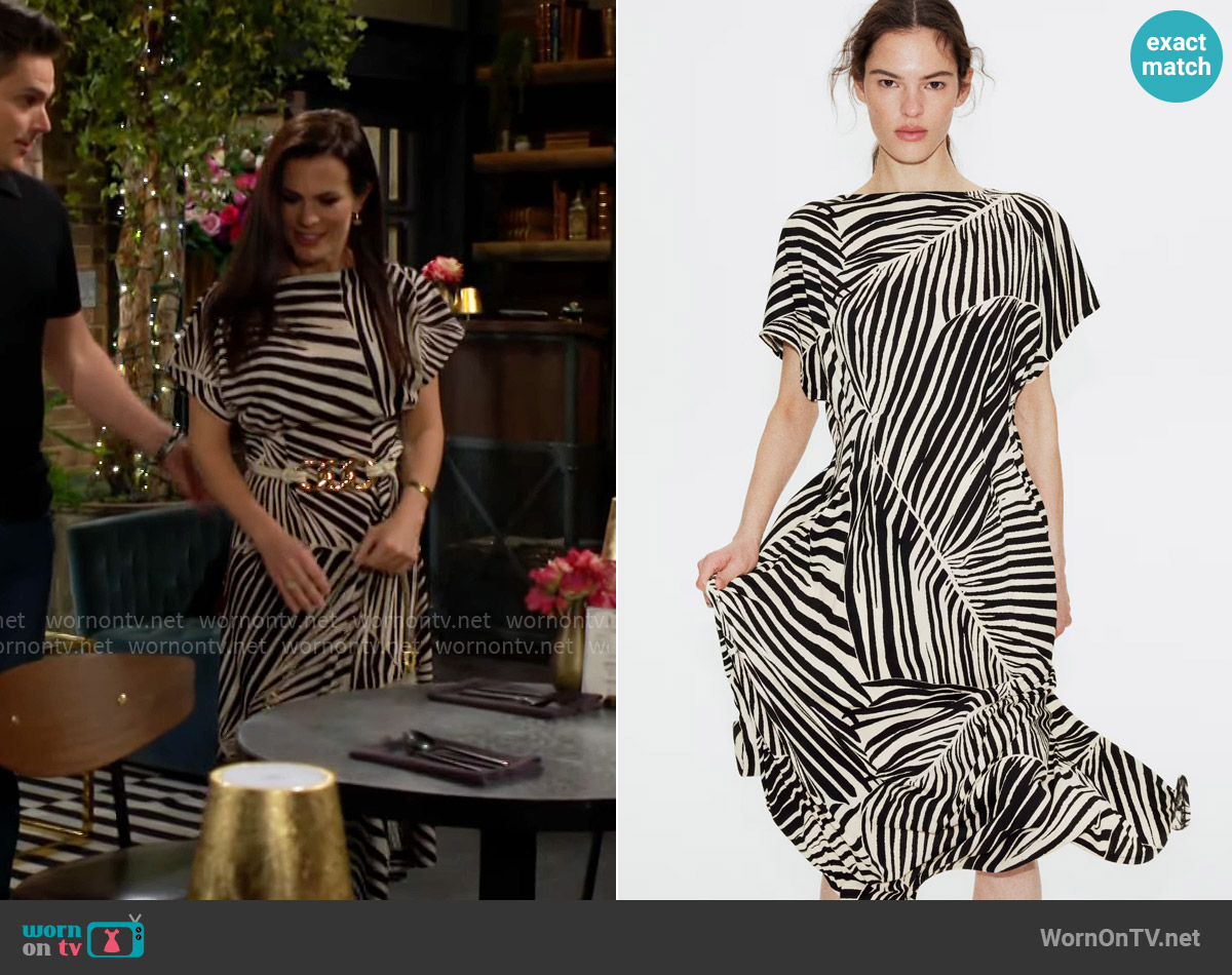 H&M Defined-Waist Maxi Dress worn by Chelsea Lawson (Melissa Claire Egan) on The Young and the Restless