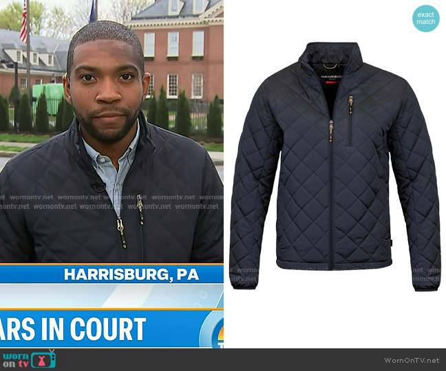 Hawke & Co. Diamond Quilted Heritage Jacket worn by Shaquille Brewster on Today
