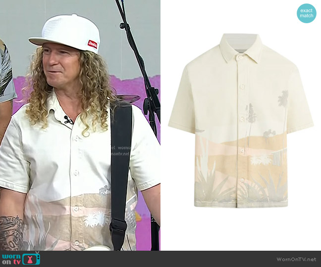 Hudson Jeans Desert Print Short Sleeve Denim Button-Up Shirt worn by Barry Knox on Today