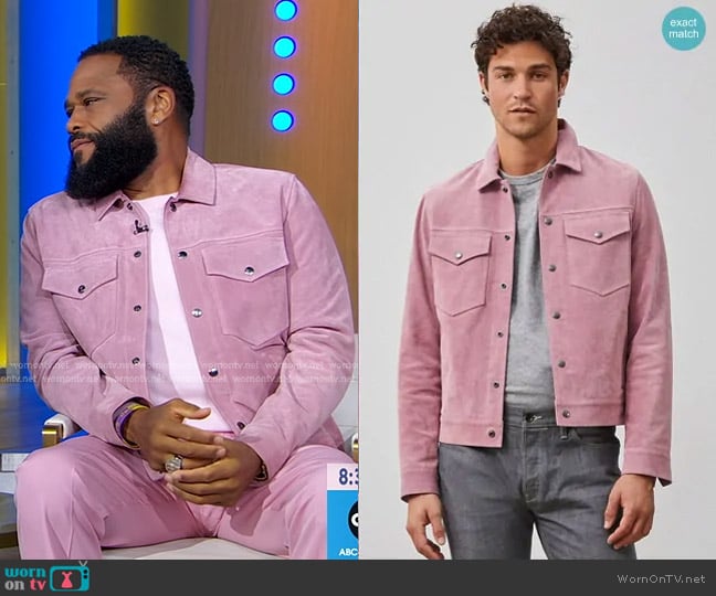 Todd Snyder Italian Suede Snap Dylan Jacket in Lavender