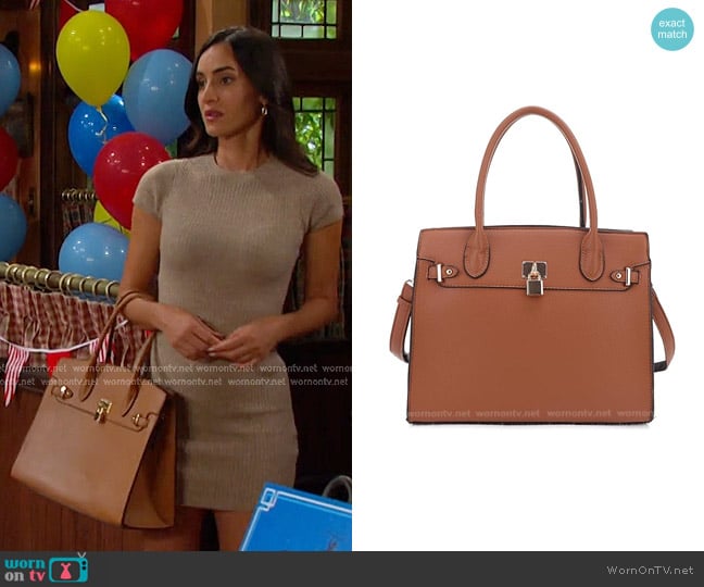 Jessie & James Evelyn Concealed Carry Lock and Key Satchel worn by Gabi Hernandez (Cherie Jimenez) on Days of our Lives