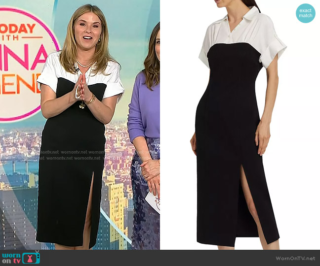 Toccin Jasmine Cotton-Blend Short-Sleeve Midi-Dress worn by Jenna Bush Hager on Today