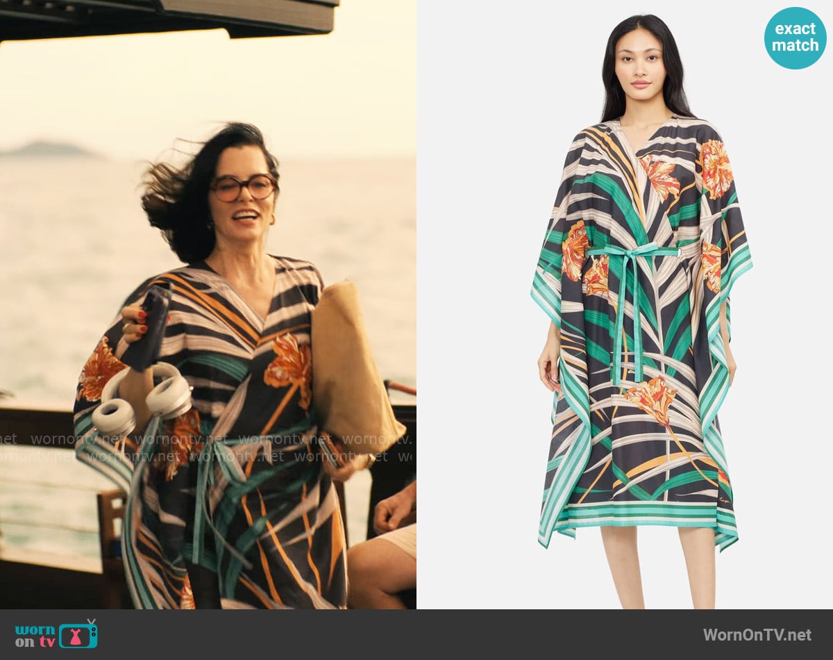 Jim Thompson Bunga Raya Cotton Long Wrap Kaftan worn by Victoria Ratliff (Parker Posey) on The White Lotus