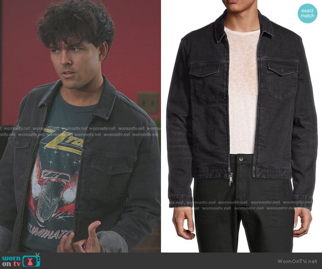 John Varvatos Benny Trucker Jacket worn by Lucas Adams (Niko Terho) on Greys Anatomy