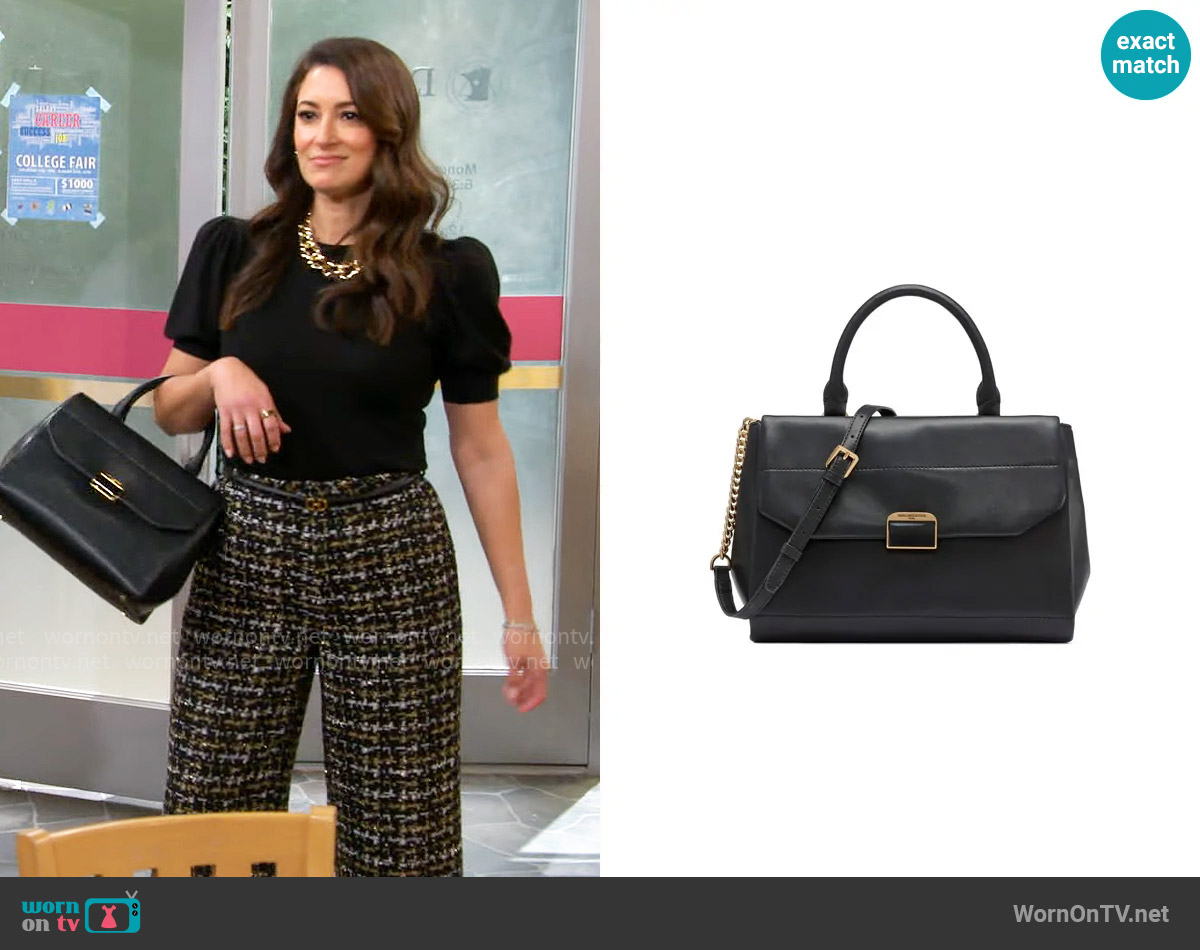 Karl Lagerfield Paris Liana Satchel worn by Lisa Chatsworth (Angelique Cabral) on The Neighborhood