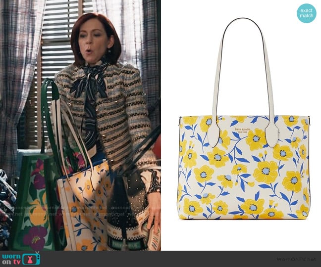 Kate Spade New York Bleecker Sunshine Floral Tote worn by Elsbeth Tascioni (Carrie Preston) on Elsbeth