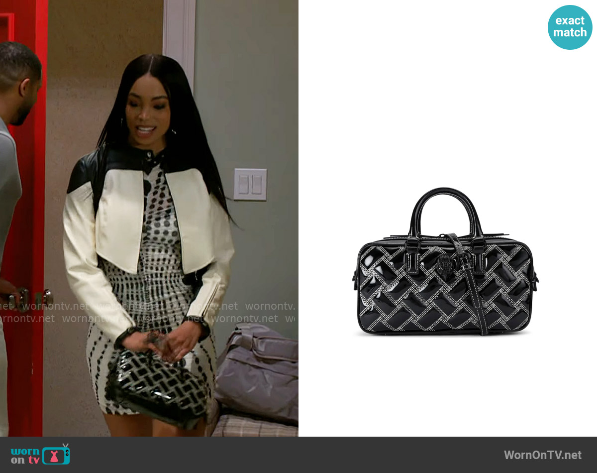 Kurt Geiger Small Kensington Quilted Leather Duffle Bag worn by Chelsea Hamilton (RhonniRose Mantilla) on Beyond the Gates