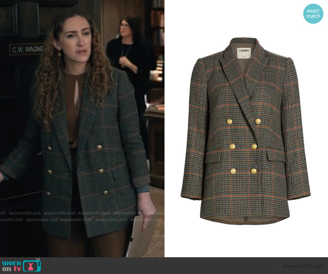 L'Agence Aimee Relaxed Double-Breasted Blazer worn by Detective Edwards (Micaela Diamond) on Elsbeth