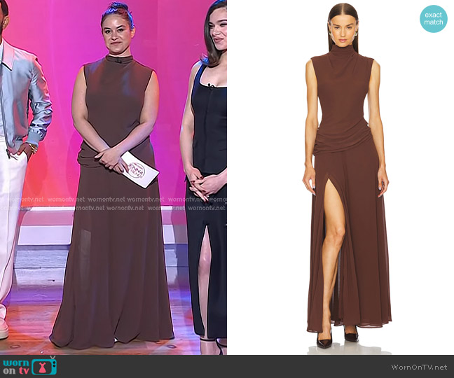 L'Academie Amouage Gown in Brown worn by Donna Farizan on Today