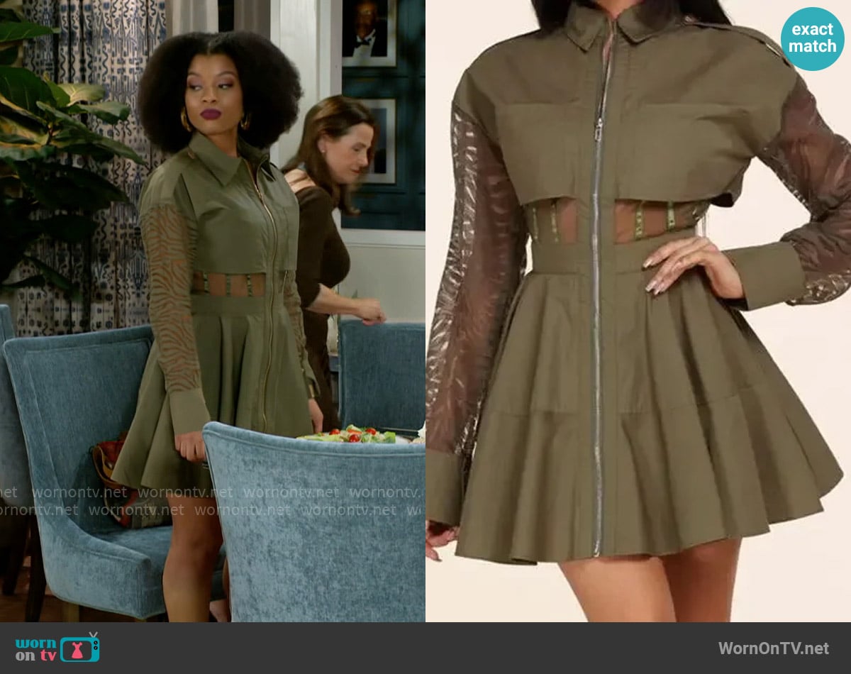 L'Atiste by Amy Cargo Lux Mini Dress worn by Eva Thomas (Ambyr Michelle) on Beyond the Gates