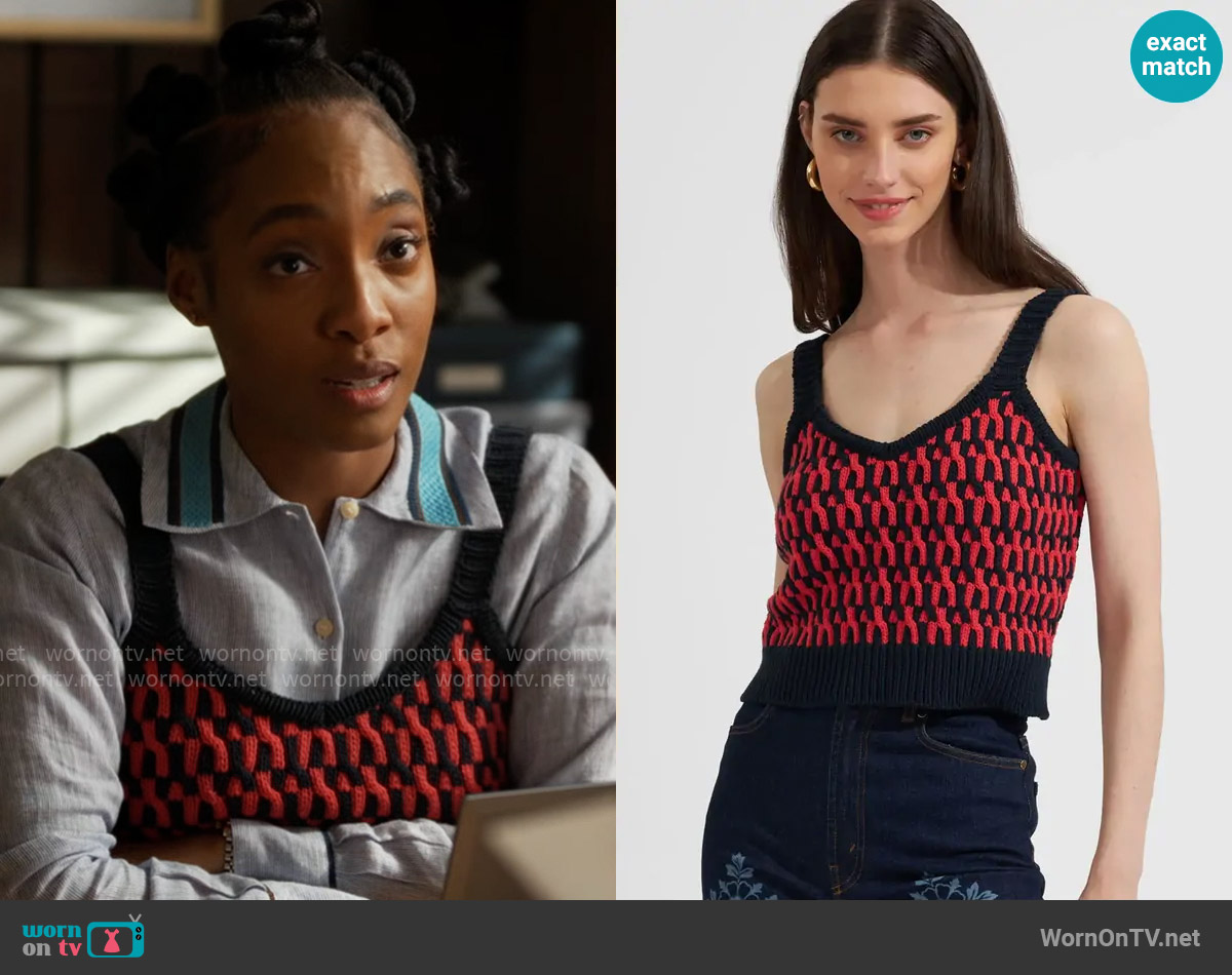 La DoubleJ Winset Crop Top worn by Faith Mitchell (Iantha Richardson) on Will Trent