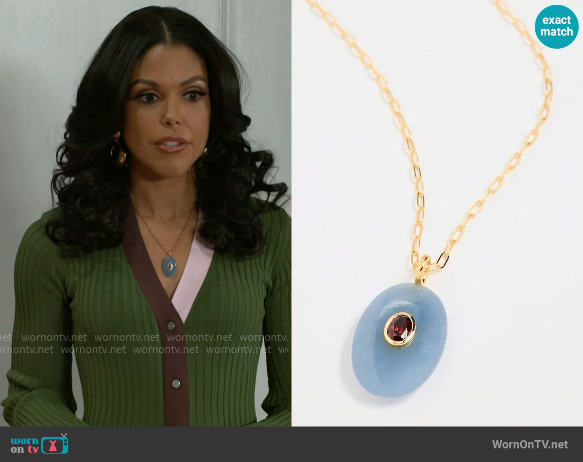 Lizzie Fortunato Atelier Pendant Necklace worn by Dani Dupree (Karla Mosley) on Beyond the Gates