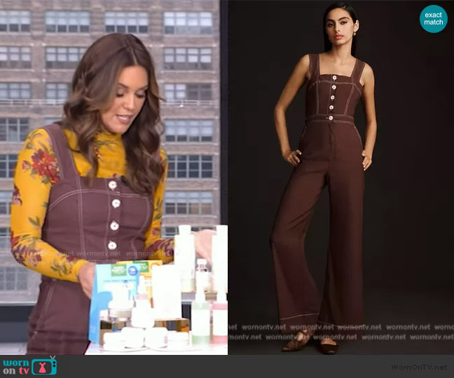 Maeve The Portside Button-Front Jumpsuit worn by Monica Mangin on Live with Kelly and Mark