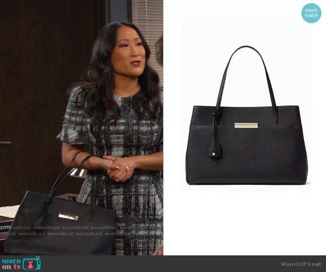 Kate Spade Maiden Way Saffiano Zuri Bag worn by Melinda Trask (Tina Huang) on Days of our Lives