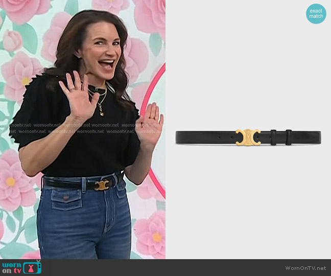 Celine Medium Triomphe Belt in Taurillon Leather Black worn by Kristin Davis on Today