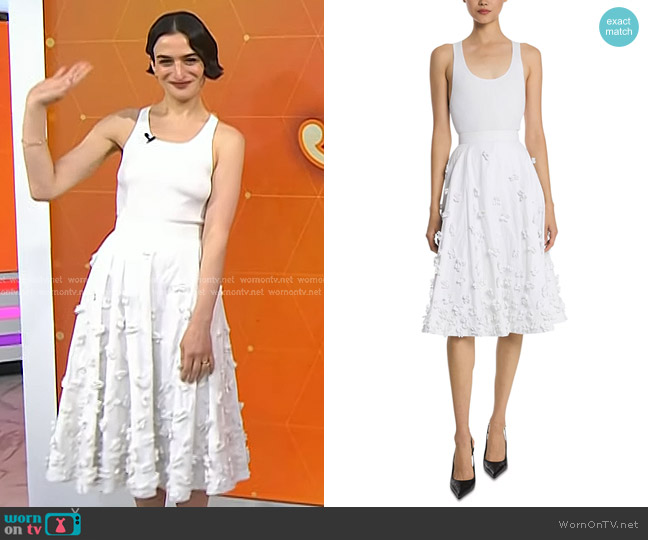 Michael Kors Collection Stretch Viscose Bodysuit in Optic White worn by Jenny Slate on Today