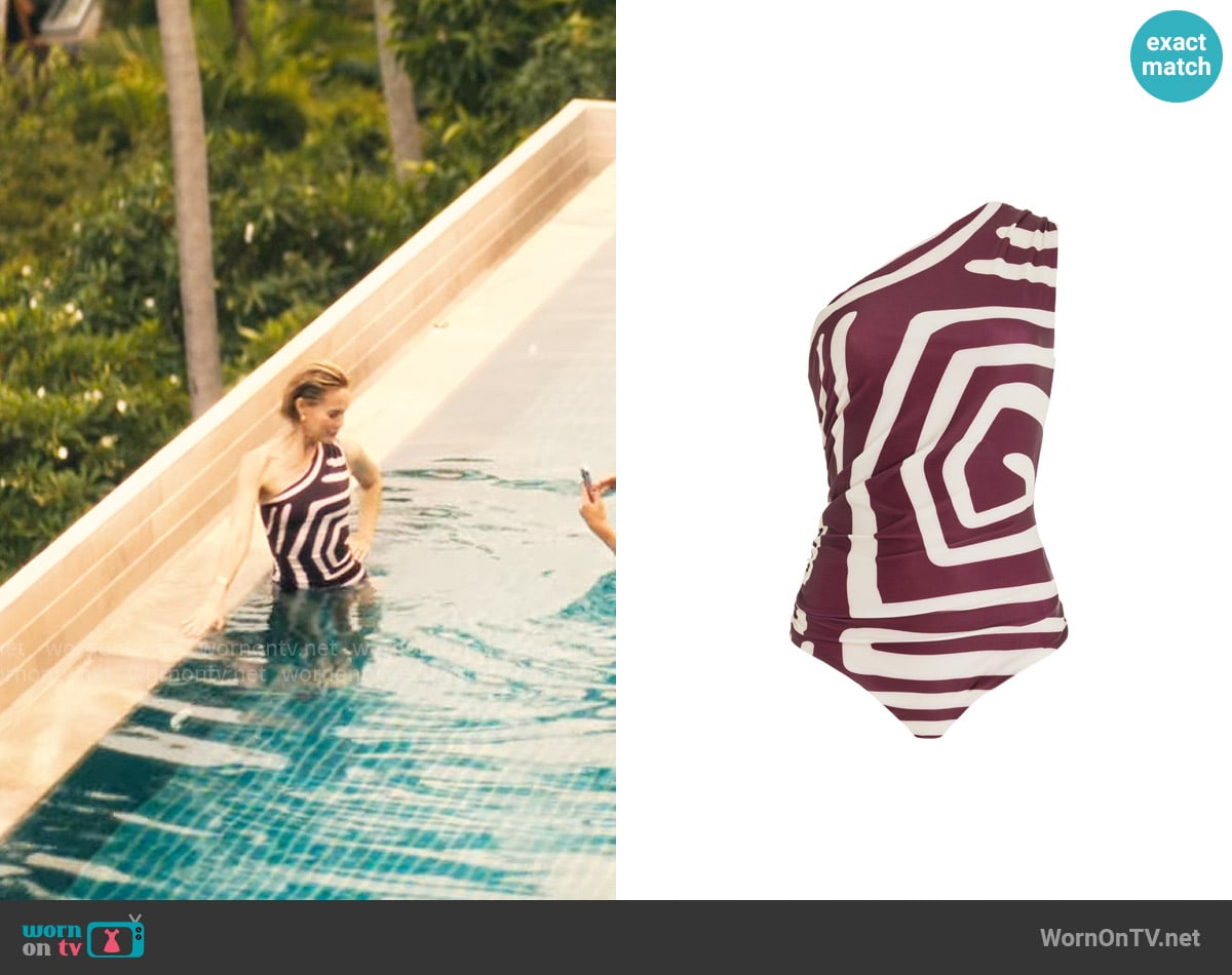 OAS Jagger One-Piece Swimsuit worn by Kate (Leslie Bibb) on The White Lotus