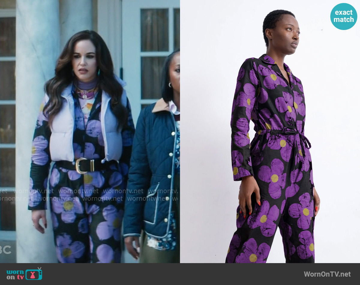 Osei Duro Fuga Flight Suit in Love Perfect worn by Birdie (Melissa Fumero) on Grosse Pointe Garden Society