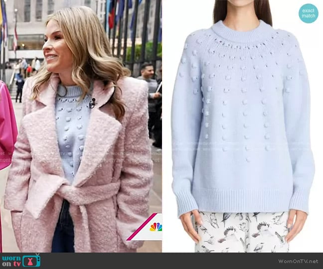 Lela Rose Oversize High/Low Wool & Cashmere Sweater worn by Jenna Bush Hager on Today