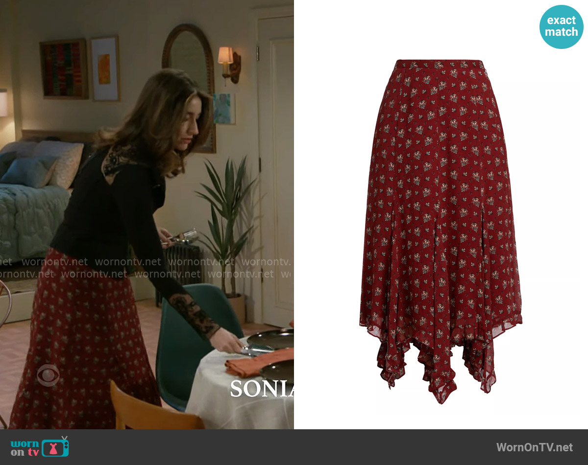 Paige Rotelle Floral Silk Midi-Skirt worn by Ashley Morgan (Jen Jacob) on Beyond the Gates