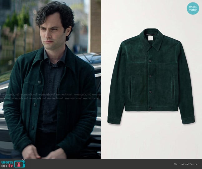 Paul Smith Suede Jacket worn by Joe Goldberg (Penn Badgley) on You