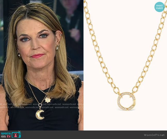 Marlo Laz Pave Clasp CLR 5.6 Cable Chain worn by Savannah Guthrie on Today