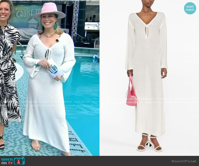 Peony Swimwear Crochet Knit Maxi Dress worn by Jill Martin on Today