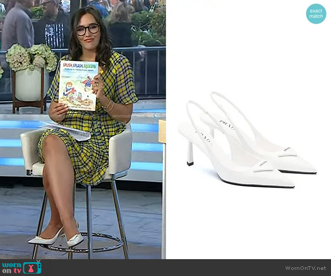 Prada Brushed Leather Slingback Pumps worn by Savannah Sellers on Today